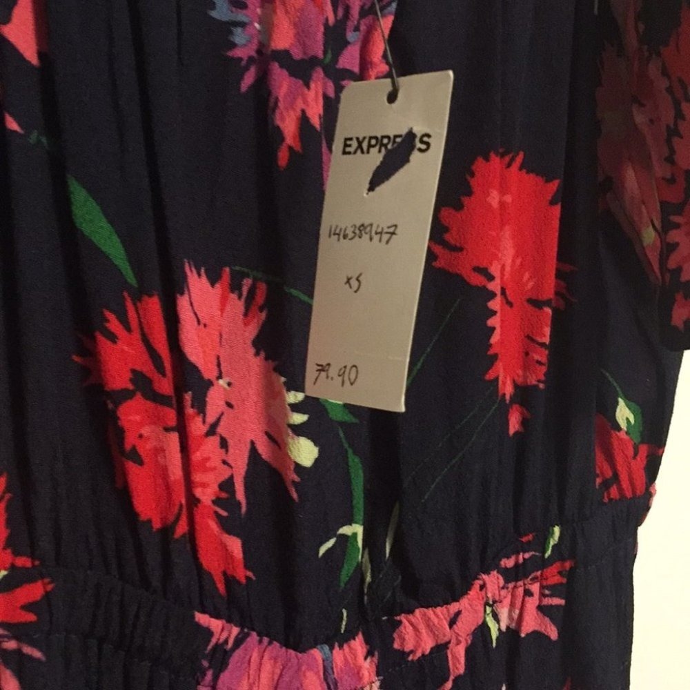 NEW Floral Ruffle Cold Shoulder Maxi Dress XS - Picture 8 of 8